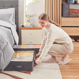 شنط تخزين تحت السرير قابلة للطي للملابس والبطانيات، مجموعة من 6 شنط + شنطة مربعة هدية